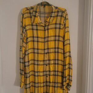 Yellow flannel design button down
